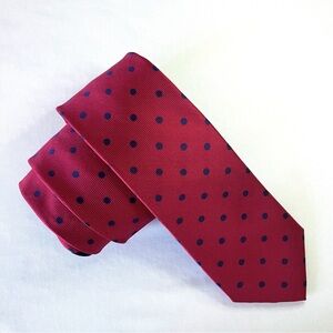 Tommy Hilfiger 100% Silk Red Polka Dot Tie
